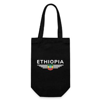 Äthiopien Design – Stolz und Kultur - Geschenkbeutel für Flaschen - Schwarz - Vorne