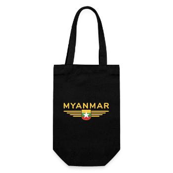 T-shirt Myanmar – Une touche de tradition - Sac à bouteille - noir - Devant