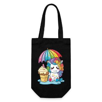Unicorn dreams - rainbow colors to fall in love with - Gift Bag for Bottles - black - Front