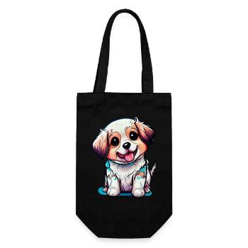 Embodies the pure joy that dogs bring us - Gift Bag for Bottles - black - Front