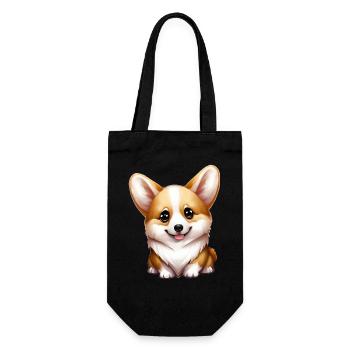 corgi - Geschenkbeutel für Flaschen - Schwarz - Vorne