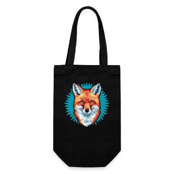 Fuchs - Illustration - Geschenkbeutel für Flaschen - Schwarz - Vorne