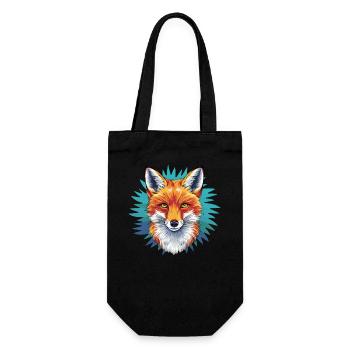 Fuchs - Illustration - Geschenkbeutel für Flaschen - Schwarz - Vorne