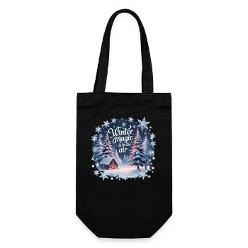 Winter Magic is in the Air – Winter Landscape - Gift Bag for Bottles - black - Front