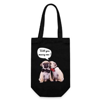 Will you marry me? - Gift Bag for Bottles - black - Front