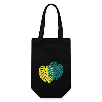 Feuille de Monstera - Sac à bouteille - noir - Devant