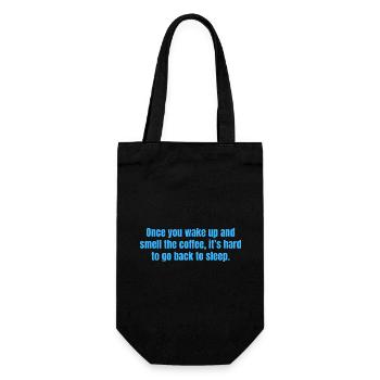 Smell The Coffee - Coffee Funny Quotes - Gift Bag for Bottles - black - Front