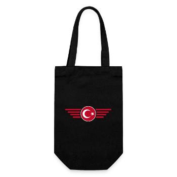Türkiye Turquie Turquie Ailes et croissant de lune - Sac à bouteille - noir - Devant
