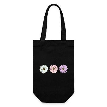 Blume pastell Blume Blumen pastell Blumen flieder - Geschenkbeutel für Flaschen - Schwarz - Vorne