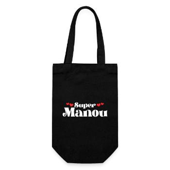 Maman Surnom Super Manou - Sac à bouteille - noir - Devant