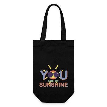 You are my sunshine / Motivation / Summer / Sun - Gift Bag for Bottles - black - Front