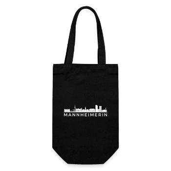Mannheimerin 01 weiß - Geschenkbeutel für Flaschen - Schwarz - Vorne