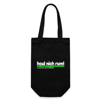 Spruch "heul nich rum - drück RESPAWN"-wob - Geschenkbeutel für Flaschen - Schwarz - Vorne