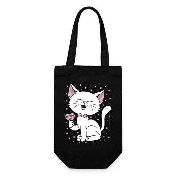 Birthday Girl Cute Cat Birthday Party Confetti - Gift Bag for Bottles - black - Front