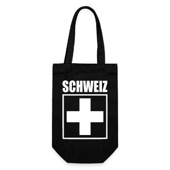 Schweiz - Geschenkbeutel für Flaschen - Schwarz - Vorne