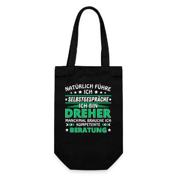 Ich führe Selbstgespräche - Ich führe Selb Edition - Geschenkbeutel für Flaschen - Schwarz - Vorne