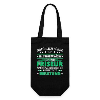 Ich führe Selbstgespräche - Friseur Edition - Geschenkbeutel für Flaschen - Schwarz - Vorne
