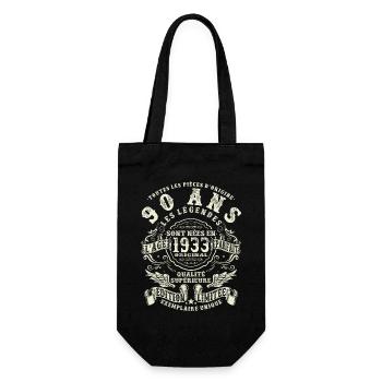 90 ans - anniversaire 1933 - Sac à bouteille - noir - Devant