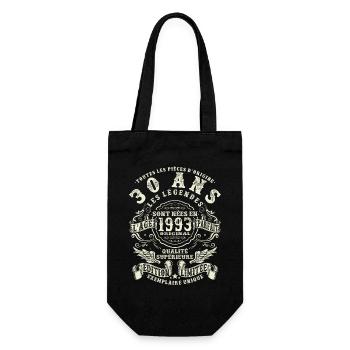 30 ans - anniversaire 1993 - Sac à bouteille - noir - Devant