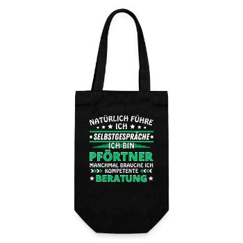 Ich führe Selbstgespräche - Pförtner Edition - Geschenkbeutel für Flaschen - Schwarz - Vorne