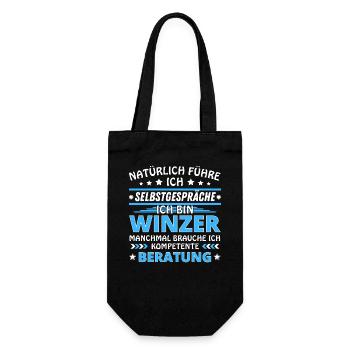 Ich führe Selbstgespräche - Winzer Edition blau - Geschenkbeutel für Flaschen - Schwarz - Vorne