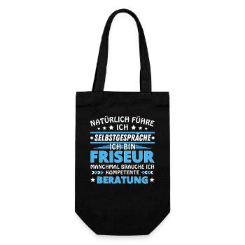 Ich führe Selbstgespräche - Friseur Edition blau - Geschenkbeutel für Flaschen - Schwarz - Vorne