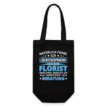 Ich führe Selbstgespräche - Floristen Edition blau - Geschenkbeutel für Flaschen - Schwarz - Vorne