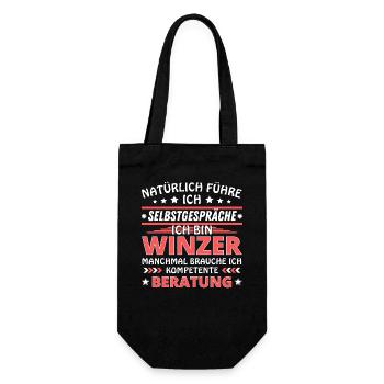 Ich führe Selbstgespräche - Winzer Edition - Geschenkbeutel für Flaschen - Schwarz - Vorne