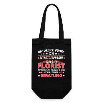 Ich führe Selbstgespräche - Floristen Edition - Geschenkbeutel für Flaschen - Schwarz - Vorne