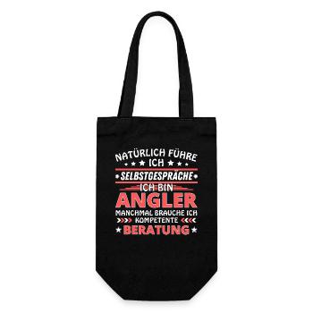 Ich führe Selbstgespräche - Angler Edition - Geschenkbeutel für Flaschen - Schwarz - Vorne