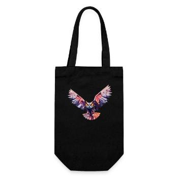 GEOMETRIC OWL, ABSTRACT OWL ART - Gift Bag for Bottles - black - Front