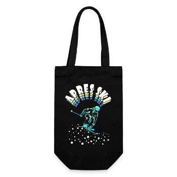 Motiv Apres Ski Winterurlaub Geschenk - Geschenkbeutel für Flaschen - Schwarz - Vorne