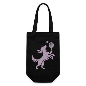 Labrador Hund Tennisbalancier Silhouette minimalis - Geschenkbeutel für Flaschen - Schwarz - Vorne