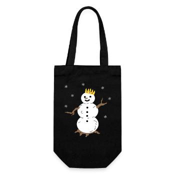 Il neige autour du roi des bonhommes de neige - Sac à bouteille - noir - Devant