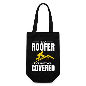 Roofer Roofing Roof Repair Mechanic Contractor - Gift Bag for Bottles - black - Front