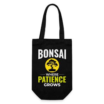 Japanischer Bonsai Gärtner Baum Sammler Gartenarbeit - Geschenkbeutel für Flaschen - Schwarz - Vorne