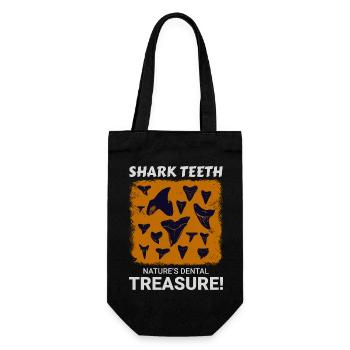 Shark Teeth Collector Fossil Hunting Paleontology - Gift Bag for Bottles - black - Front