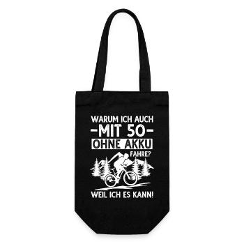 50 Geburtstag Fahrrad 50 Jahre Radfahrer - Geschenkbeutel für Flaschen - Schwarz - Vorne