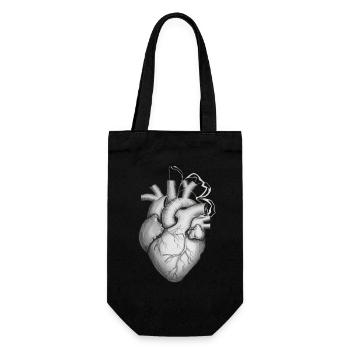 Heart with Butterfly Aesthetic - Gift Bag for Bottles - black - Front