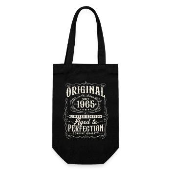 Original 1965 Jahrgang geboren Vintage Geburtstag - Geschenkbeutel für Flaschen - Schwarz - Vorne
