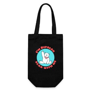I'm Bipolar Bear With Me | Cute Polar Bear Pun - Gift Bag for Bottles - black - Front