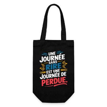 Une journée sans rire est une journée de perdue - Sac à bouteille - noir - Devant