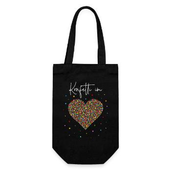 Konfetti im Herzen - Geschenkbeutel für Flaschen - Schwarz - Vorne