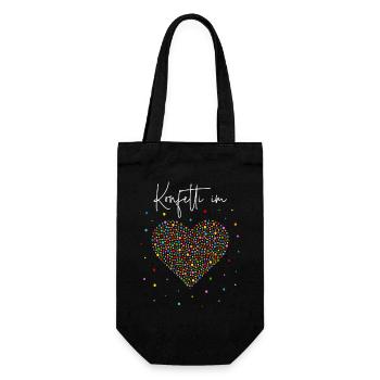 Konfetti im Herzen - Geschenkbeutel für Flaschen - Schwarz - Vorne