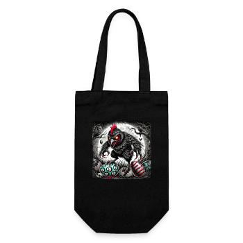 Ostern Horror Huhn Zombie Dämon Gruselig - Geschenkbeutel für Flaschen - Schwarz - Vorne