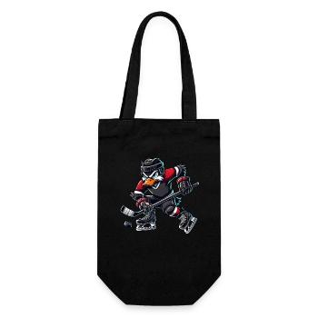 Cool Cartoon Duck Hockey Player - Gift Bag for Bottles - black - Front