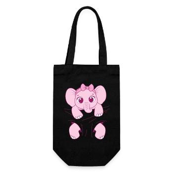 Babyelefant tragen Elefantenbaby rosa Baby Elefant - Geschenkbeutel für Flaschen - Schwarz - Vorne