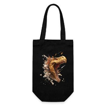 aggressive dino breaking through a wall. - Gift Bag for Bottles - black - Front