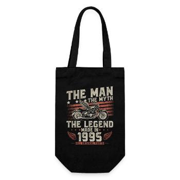 1995 Vintage Man Myth Legend Motorcycle - Gift Bag for Bottles - black - Front