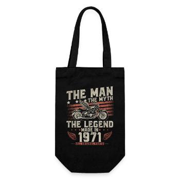 1971 Jahrgang Mann Mythos Legende Motorrad - Geschenkbeutel für Flaschen - Schwarz - Vorne